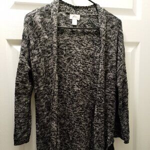 Women's cardigan sweater, long sleeve- black and white, small- Old Navy